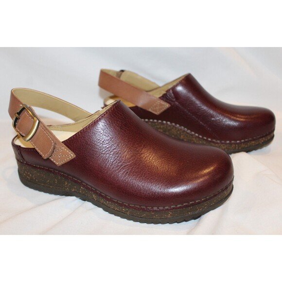 DANSKO WOMEN'S MERRIN MULE STRAP CLOGS MILLED CORDOVAN NIB EU 36 US 5.5-6 - Picture 1 of 6